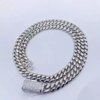 Цепочка из серебра 925 пробы с застежкой из муассанита толщиной 8 мм