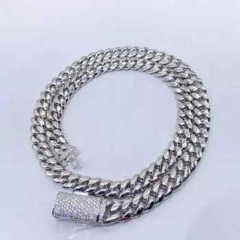 Цепочка из серебра 925 пробы с застежкой из муассанита толщиной 8 мм