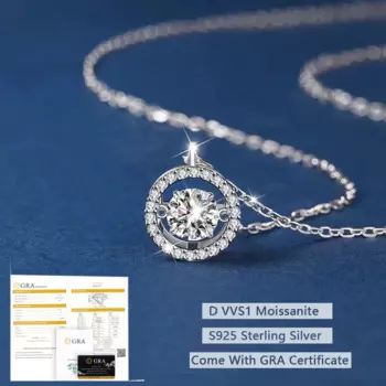Цепочка Из серебра S925 пробы высокого качества D VVS1 камень Муассанит 6,5 мм Ожерелье изящное ювелирное изделие для женщин подарок