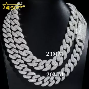 Цепочка кубинская из серебра 925 пробы, 20/23 мм