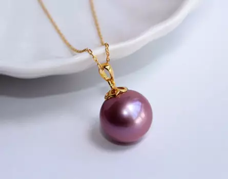 Цепочка женская с круглым жемчугом, из серебра 925 пробы, 10-11 мм