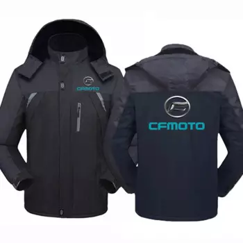 Cfmoto 2024 Мужская новая зимняя хлопковая парка, стеганая ветрозащитная куртка, толстая теплая удобная ветрозащитная куртка, военная куртка с капюшоном, пальто