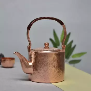 Чайник ручной работы из чистой меди с узором молотка, чайник-котел, антикварная посуда, 1100 мл