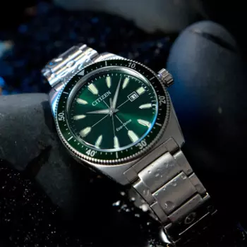 Часы наручные Citizen Eco-Drive мужские, оригинальные светящиеся Роскошные деловые, с зеленым водным призраком, водонепроницаемые часы с Eco-Drive