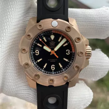 Часы STEELDIVE SD1948S Мужские механические, бронзовые швейцарские светящиеся водонепроницаемые Роскошные наручные часы для дайвинга NH35, 100 бар
