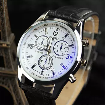 Часы YAZOLE 2022 Мужские кварцевые с кожаным ремешком