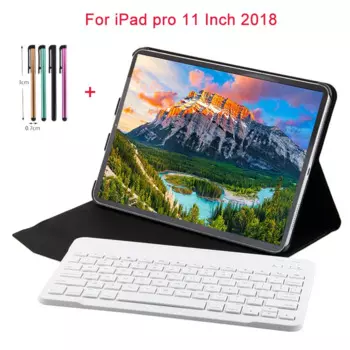 Чехол с держателем для клавиатуры и стилуса для iPad 11, кожаный умный чехол-подставка, Автоматическая Беспроводная Bluetooth клавиатура для iPad 11 2018
