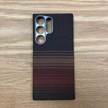 Чехол с изображением заката для телефона Samsung Galaxy S23 Ultra s23u, металлический кевларовый чехол из настоящего арамидного углеволокна, легкий геометрический чехол