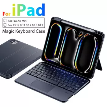 Чехол с волшебной клавиатурой для iPad Pro 13 11 M4 M2 12,9 10 9-го 10-го поколения Funda для iPad Air 5 4 Mini 6 10,2 2024 Магнитный чехол