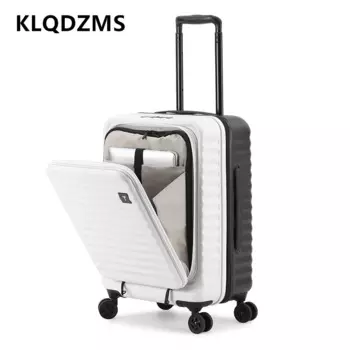 Чемодан для ноутбука KLQDZMS, открывающийся спереди компьютер, планшетофон, диагональ 20 дюймов, 24 дюйма, 28 дюймов, тележка для мужчин и женщин, дорожная сумка, чемодан на колесиках