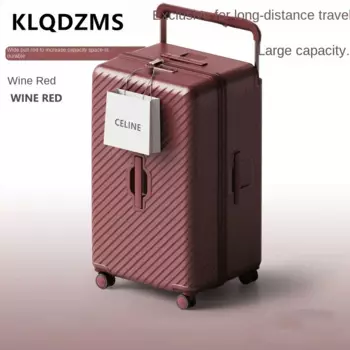 Чемодан на колесиках KLQDZMS из АБС и поликарбоната, Вместительная женская тележка, стильная дорожная сумка, 22, 24, 26, 28, 30 дюймов, чемодан на колесиках
