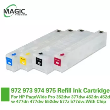 Чернильный картридж для HP 972 973 974 975 973X PageWide Pro 352dw 377dw 452dn 452dw 477dn 477dw 552dw 577z 577dw. Без чипа