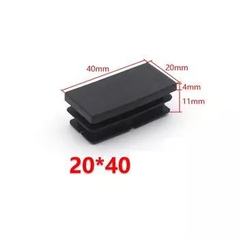 Черные пластиковые заглушки для мебели 10x15-20x100 мм