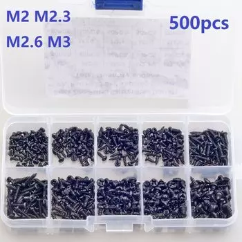 Черные винты M2 M2.3 M2.6 M3 PA Phillips