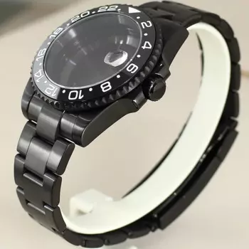 Черный корпус часов 40 мм GMT для Seiko NH35 NH36 Miyota 8215 ETA 2824, механизм 28,5 мм, циферблат, стальной браслет, сапфировая скользящая пряжка
