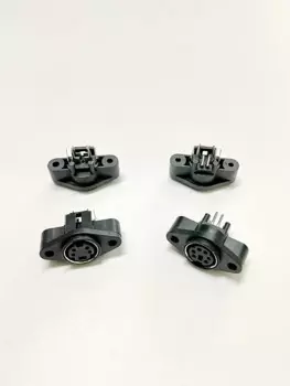 Черный латунный оловянный 4P 6P коннектор PBT с крепежными отверстиями, печатная плата или монтажный интерфейс панели, разъем MDC, S-клемма