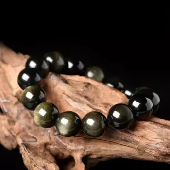 Черный обсидиановый браслет для пар с льдом, черный аметист, кошачий глаз, камень, кристалл, нефрит и золотой обсидиан, подвески Pixiu