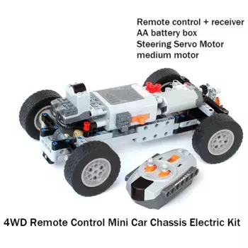 Четырехколесный привод MOC Technical 4WD, модель электромобиля с дистанционным управлением, мотор, дифференциальная шестерня, строительный блок, игрушки, подарки