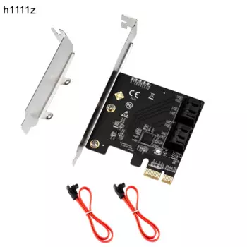 ЧИА Майнинг 4 порта SATA Райзер карты SATA III 3,0 6 Гбит/с Карта контроллера PCIe 3,0x1 карта расширения + низкопрофильный кронштейн кабель SATA