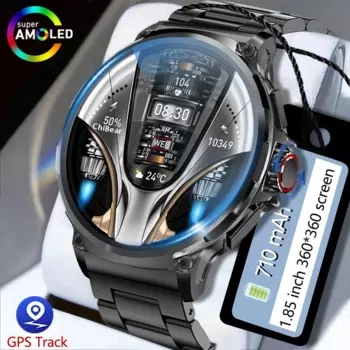 ChiBear GPS отслеживать смарт-часы мужчины 1,85 дюйма Ultra HD AMOLED экран 710 ма батарея Bluetooth звонок Smartwatch для Huawei Xiaomi
