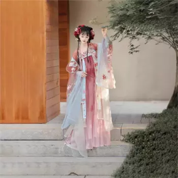Женская рубашка Hanfu в китайском стиле с вышивкой и большими рукавами, юбка на груди Xianqi на каждый день