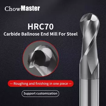 CHOWMASTER HRC70 A39 Твердосплавная концевая фреза 2-зубая
