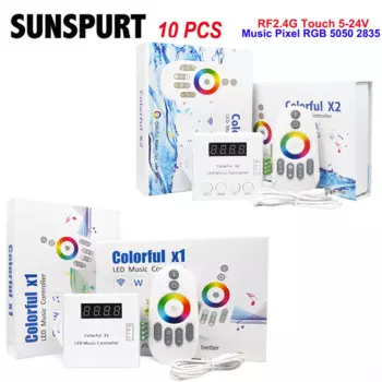 Цифровая адресная Светодиодная лента WS2812 WS2811 WS2813 6803 1903 IC, музыкальный контроллер пикселей, цветной контроллер x1 x2, 10 В постоянного тока, 12 В, 24 В