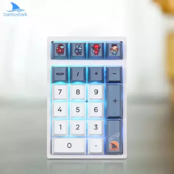 Цифровая механическая клавиатура Darmoshark K3 QMK, провод горячей замены, 21 клавиша, номер номера клавиатуры, клавиатура Huano, фиолетовый переключатель, макропривод