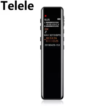 Цифровой диктофон Telele HD с ЖК-дисплеем и цветным экраном, диктофон с функцией шумоподавления и USB-зарядкой