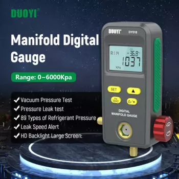 Цифровой манометр DUOYI DY518, измеритель давления для охлаждения в трубопроводе, для вакуумного кондиционирования воздуха, фреон, испытание температуры