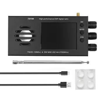 Цифровой радиоприемник TEF6686 DSP с ЖК-экраном 3,2 дюйма, FM(65-108 МГц) и SW/MW/LW(144-27000 кГц) с батареей