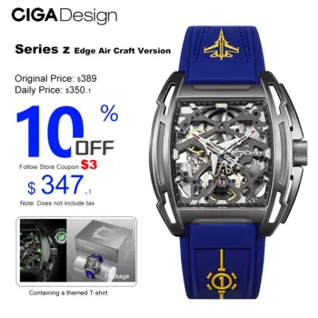 CIGA Design Титан часы мужские наручные механические, Мужские часы скелетоны с титановым покрытием