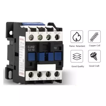 CJX2-5011 LC1 контактор переменного тока 50A 3 фазы без катушки Напряжение 380V 220V 110V 36V 24V 50/60Hz Din рейка крепление 1NO нормально открытый