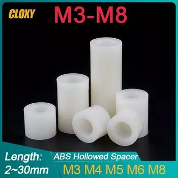 CLOXY Белые круглые полые шайбы из АБС 20/50 шт. M3 M4 M5 M6 M8