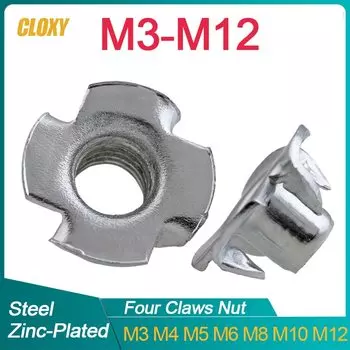 CLOXY Оцинкованные гайки с четырьмя когтями M3-M12