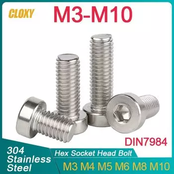 CLOXY Винты DIN7984 нержавеющая сталь и сталь с черным шестигранным гнездом