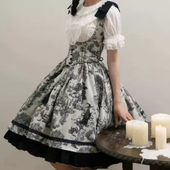 Coafell {Search for Magic} Lolita, французская длинная юбка с поддержкой груди JSK, женское элегантное платье на бретельках