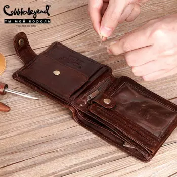 Cobblerlegend кошелек из натуральной кожи для мужчин двойные бизнес зажим денег держатель кредитных карт винтажный карманмонет брендовые Короткие портмоне