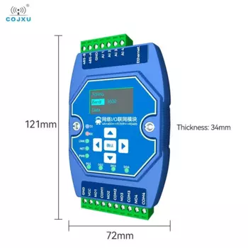 COJXU Ethernet I/O 4AI + 4DO контроллер сбора значения переключения ModBus для установки сетевого модуля ввода-вывода Ethernet PLC RS485