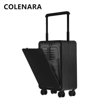 COLENARA 20-дюймовый чемодан, Женский передний открывающийся чемодан для ноутбука, стандартная тележка, Детский чемодан на колесах