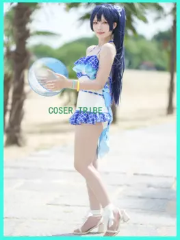 COSER TRIBE Lovelive Sonoda купальный костюм Umi женский костюм для косплея, косплей костюм для косплея, униформа для игры на выход, одежда для ролевых игр