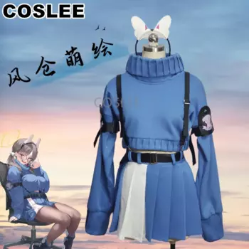 COSLEE Kazekura Moe Blue Archive Косплей Костюм Игровой Костюм Прекрасная Униформа Ролевая Игра Хэллоуин Вечеринка Наряд Женский Индивидуальный Новый