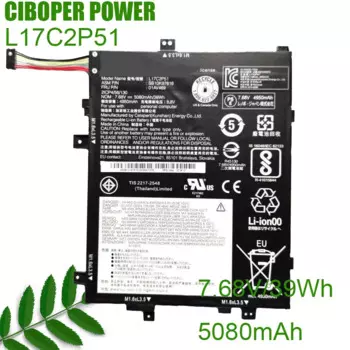 CP настоящая аккумуляторная батарея для ноутбука L17M2P52 39Wh4950mAh 01AV468 SB10K97615 для планшета 10 10-20L3000KGE