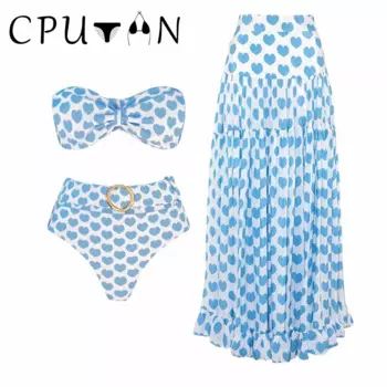 CPUTAN Push Up женский винтажный купальник летний пляжный отдых пляжная одежда модельер купальный костюм сексуальный цельный купальник с принтом