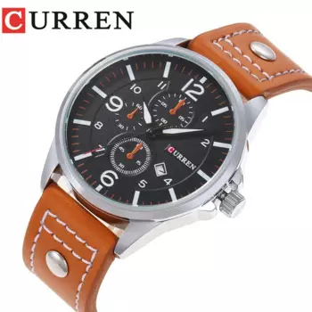 Curren 8164 часы из искусственной кожи с ремешком для мужчин, модные армейские военные кварцевые мужские часы, спортивные наручные часы, мужские часы Reloje