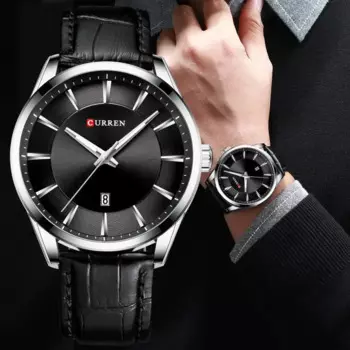 Curren 8365 Кварцевые мужские часы Деловой простой стиль с кожаным ремешком Водонепроницаемые часы Роскошные часы Кварцевые дешевые Relogio Masculino