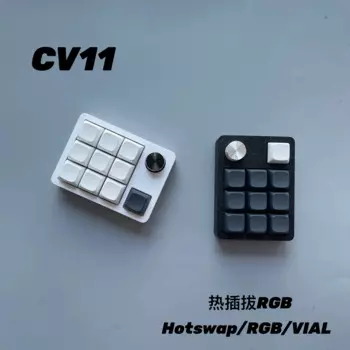 CV11 Цифровая клавиатура с ручкой Проводная RGB с возможностью горячей замены E-Sport Игровая механическая клавиатура QMK VIAL Индивидуальные аксессуары для ПК Настольный компьютер