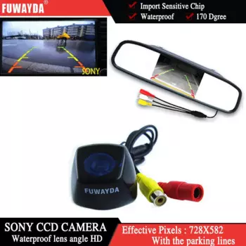 Цветная Автомобильная камера заднего вида FUWAYDA с чипом CCD для SONY для BMW X1 X3 X5 X6 + 4,3 дюймовый водонепроницаемый монитор для зеркала заднего вида