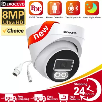 Цветная IP-купольная камера ночного видения POE CCTV с обнаружением движения, 8-мегапиксельная внутренняя потолочная камера безопасности H.265 XMEYE, камеры наблюдения