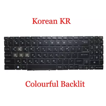 Цветная клавиатура с подсветкой для ноутбука MSI NSK-FG0JBN 0 K 9Z.NK1BN.J0K S1N-3EKR2C3-D10 S1N3EKR2C3D10 Корейская, KR черная без рамки Новинка